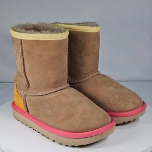 Kids UGG Boots Twinface Sheepskin Chestnut Pink Yellow Orange Size 10